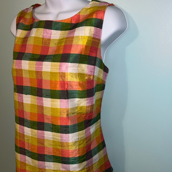 Talbots Blouse Sleeveless  Multi Color Stripes Hidden Side Zipper Size 6 - Picture 5 of 11